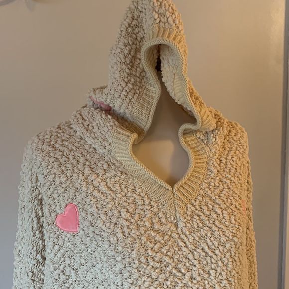 Cozy Cream and Pink Heart Sweater - Picture 3 of 7